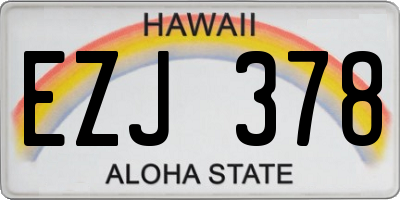 HI license plate EZJ378