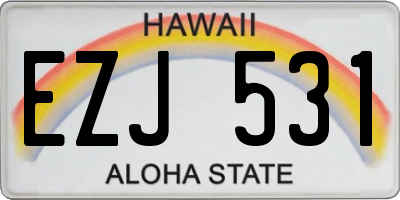HI license plate EZJ531