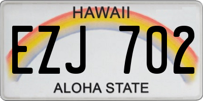 HI license plate EZJ702