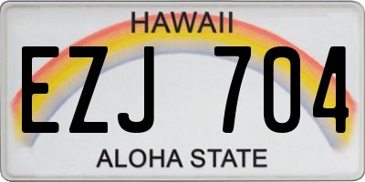 HI license plate EZJ704