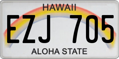 HI license plate EZJ705