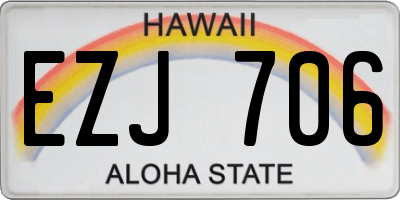 HI license plate EZJ706