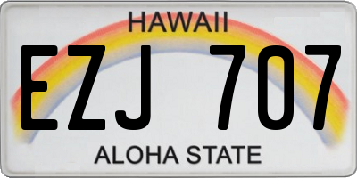 HI license plate EZJ707