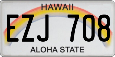 HI license plate EZJ708