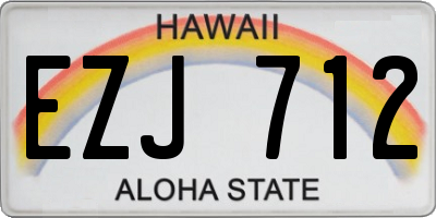 HI license plate EZJ712