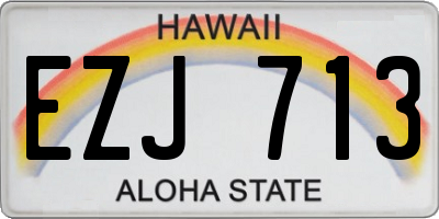 HI license plate EZJ713