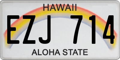 HI license plate EZJ714