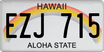 HI license plate EZJ715