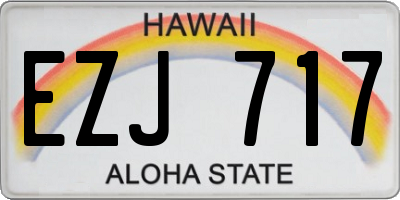 HI license plate EZJ717