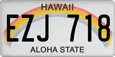 HI license plate EZJ718
