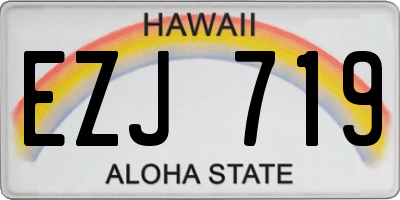 HI license plate EZJ719