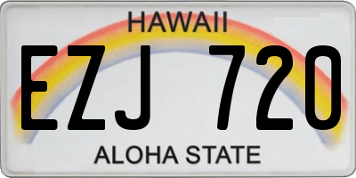 HI license plate EZJ720