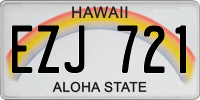 HI license plate EZJ721