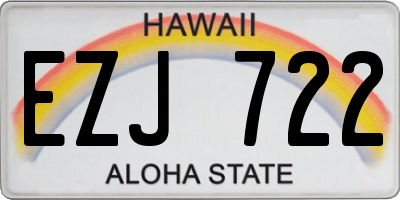 HI license plate EZJ722