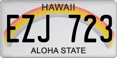 HI license plate EZJ723