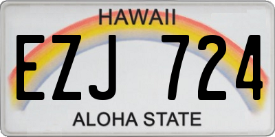 HI license plate EZJ724