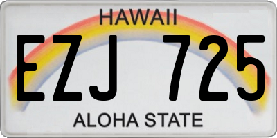 HI license plate EZJ725