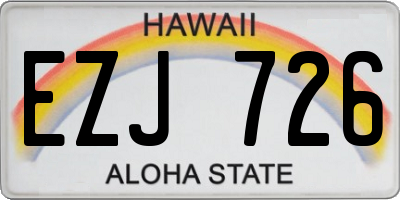 HI license plate EZJ726
