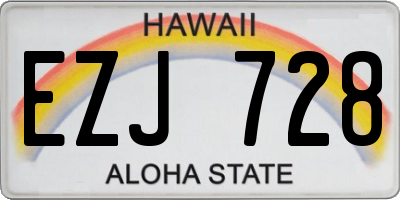 HI license plate EZJ728