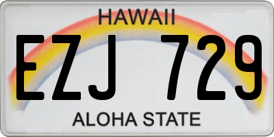 HI license plate EZJ729