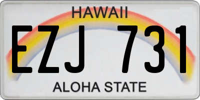 HI license plate EZJ731
