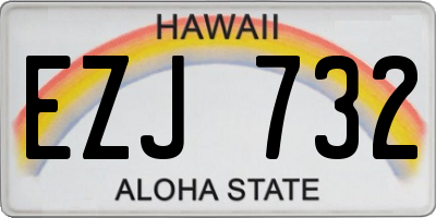 HI license plate EZJ732