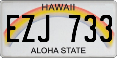 HI license plate EZJ733