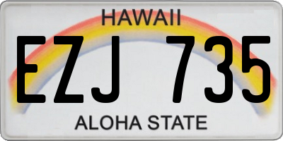 HI license plate EZJ735