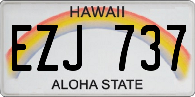 HI license plate EZJ737