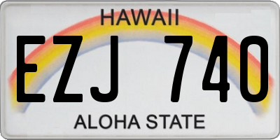 HI license plate EZJ740