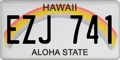 HI license plate EZJ741