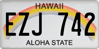 HI license plate EZJ742
