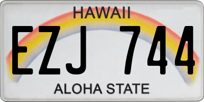 HI license plate EZJ744