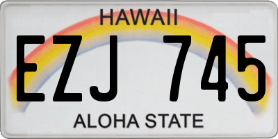 HI license plate EZJ745