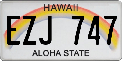HI license plate EZJ747