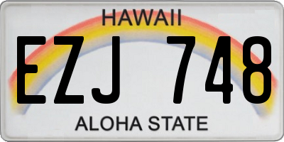 HI license plate EZJ748