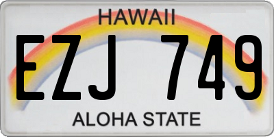 HI license plate EZJ749