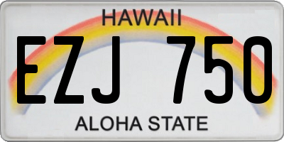 HI license plate EZJ750