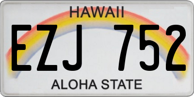 HI license plate EZJ752