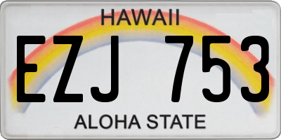 HI license plate EZJ753
