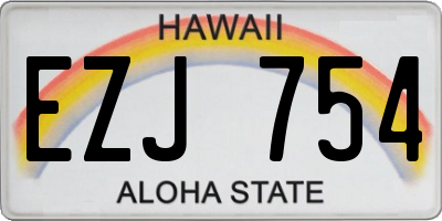 HI license plate EZJ754