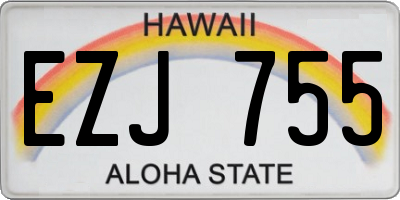 HI license plate EZJ755