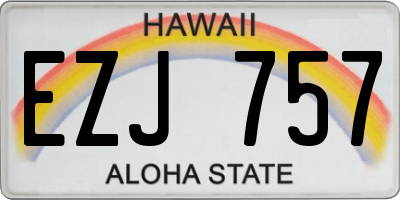 HI license plate EZJ757