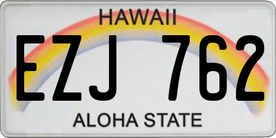 HI license plate EZJ762