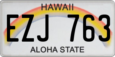 HI license plate EZJ763