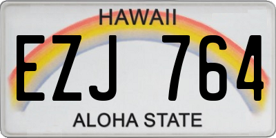 HI license plate EZJ764