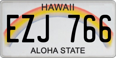 HI license plate EZJ766