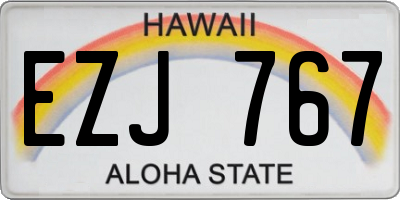 HI license plate EZJ767