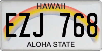 HI license plate EZJ768