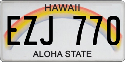 HI license plate EZJ770